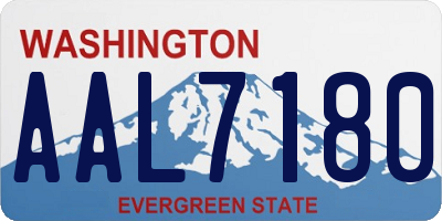 WA license plate AAL7180