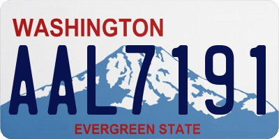 WA license plate AAL7191