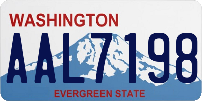 WA license plate AAL7198