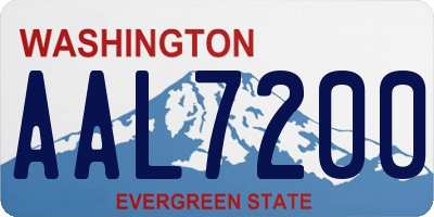 WA license plate AAL7200