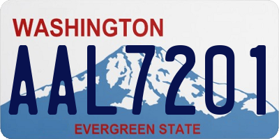 WA license plate AAL7201