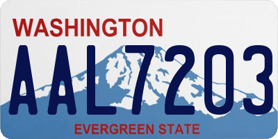 WA license plate AAL7203
