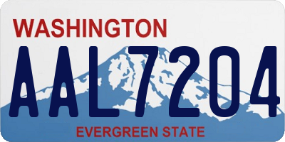 WA license plate AAL7204