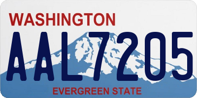 WA license plate AAL7205
