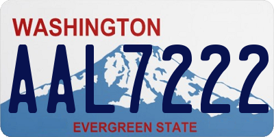 WA license plate AAL7222