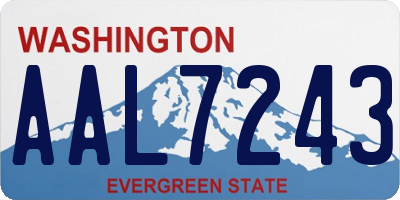 WA license plate AAL7243