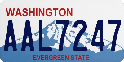 WA license plate AAL7247