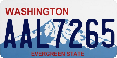 WA license plate AAL7265