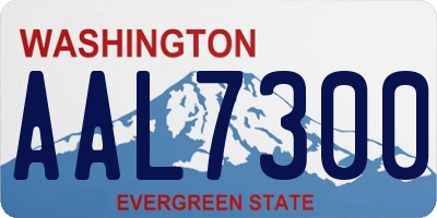 WA license plate AAL7300