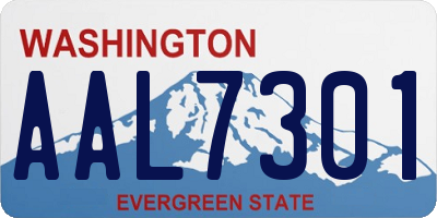 WA license plate AAL7301