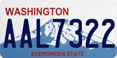 WA license plate AAL7322