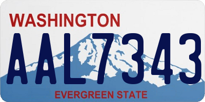 WA license plate AAL7343