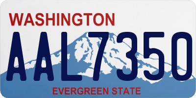 WA license plate AAL7350