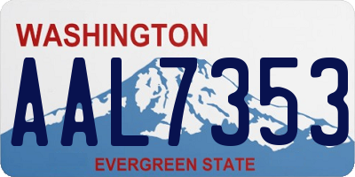 WA license plate AAL7353