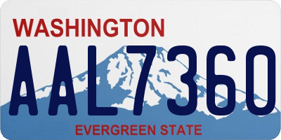 WA license plate AAL7360