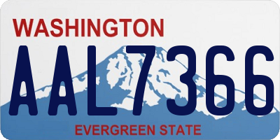 WA license plate AAL7366