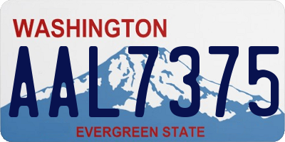 WA license plate AAL7375
