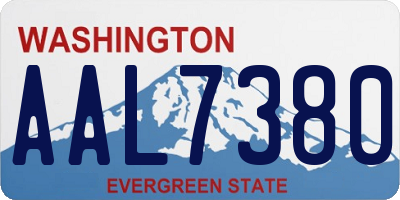 WA license plate AAL7380