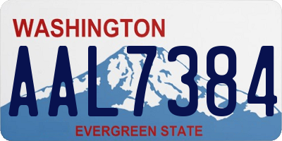 WA license plate AAL7384