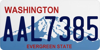 WA license plate AAL7385