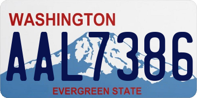 WA license plate AAL7386