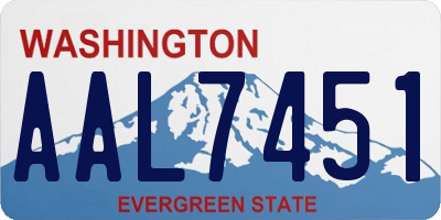 WA license plate AAL7451