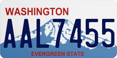 WA license plate AAL7455