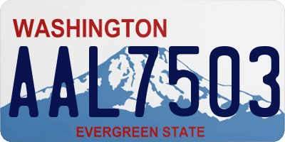 WA license plate AAL7503