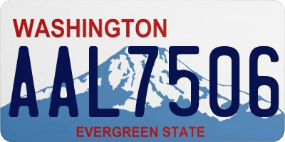 WA license plate AAL7506