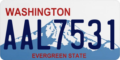 WA license plate AAL7531