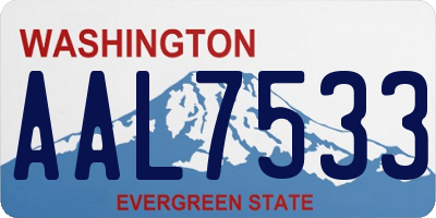 WA license plate AAL7533