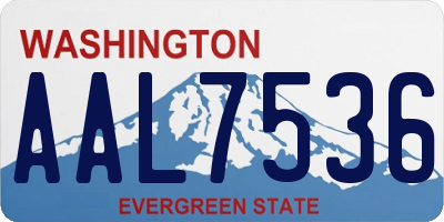 WA license plate AAL7536