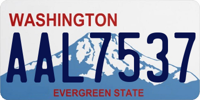 WA license plate AAL7537