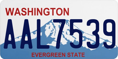 WA license plate AAL7539
