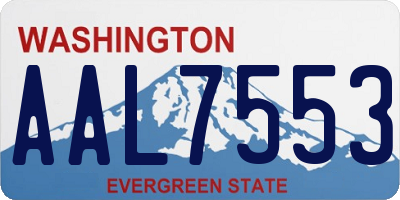 WA license plate AAL7553