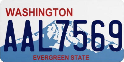 WA license plate AAL7569