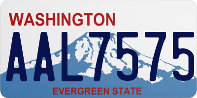 WA license plate AAL7575