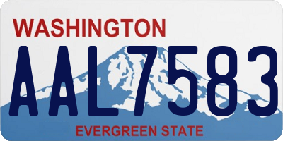WA license plate AAL7583