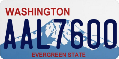 WA license plate AAL7600
