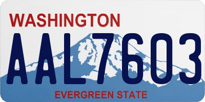 WA license plate AAL7603