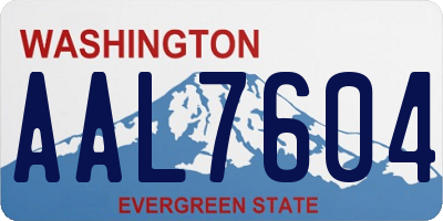 WA license plate AAL7604