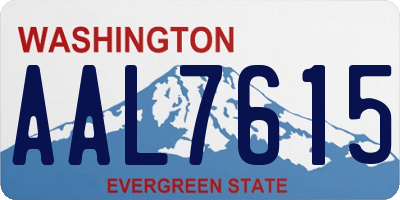 WA license plate AAL7615