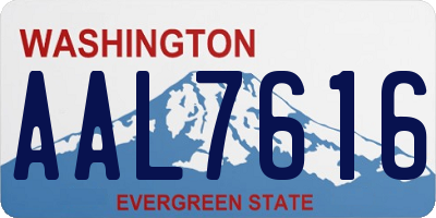 WA license plate AAL7616