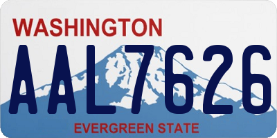 WA license plate AAL7626