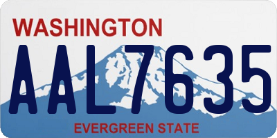 WA license plate AAL7635