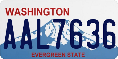 WA license plate AAL7636