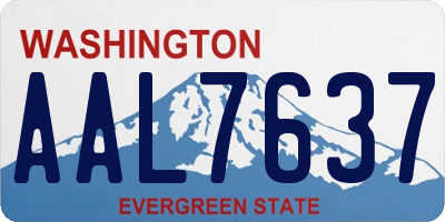 WA license plate AAL7637