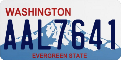 WA license plate AAL7641