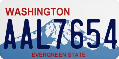 WA license plate AAL7654