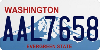 WA license plate AAL7658